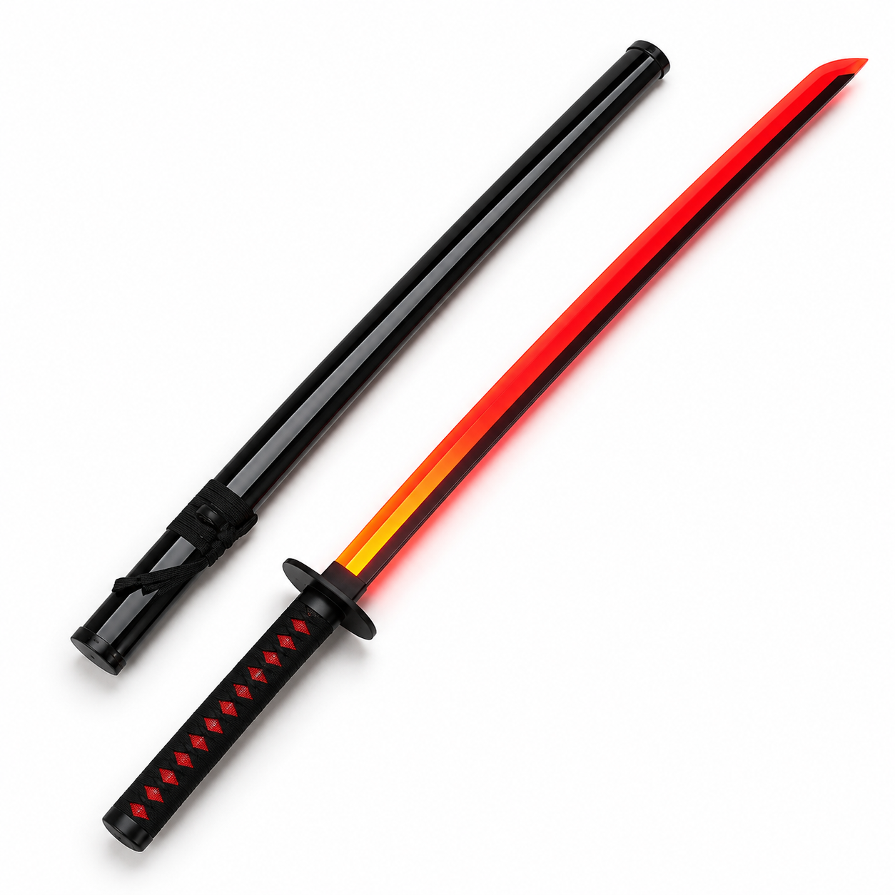 LED - Bleech 104 Cm Wooden Katana fully assembled (Red Light)
