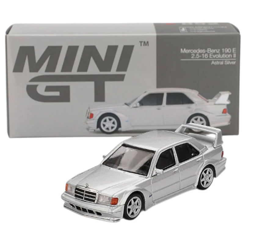 Mini GT - Mercedes-Benz 190E 2.5-16 Evolution II Astral Silver - Scale 1/64