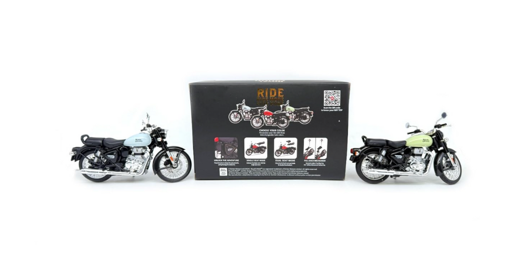 Official Licenced Royal Enfield 1:15 Scale Diecast Motorcycle Bullet Bike Detacheble Parts with 3 Colored Fuel Tank