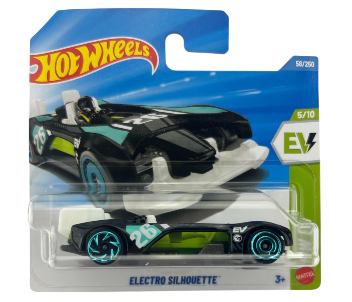 Hot Wheels - Electro Silhouette - JJM02 - TH - Treasure Hunt - HW EV 5/10 - Black - Electric Concept Vehicle in 1:64 Scale - Mattel 2026