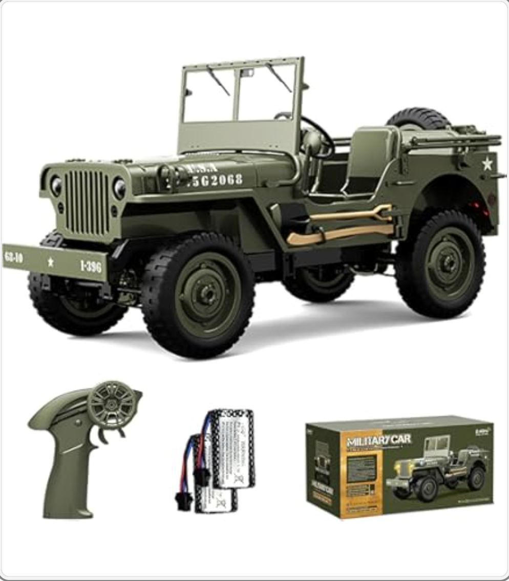 Willys 1:10 Military Jeep 4WD RC Car (Without Top Roof)