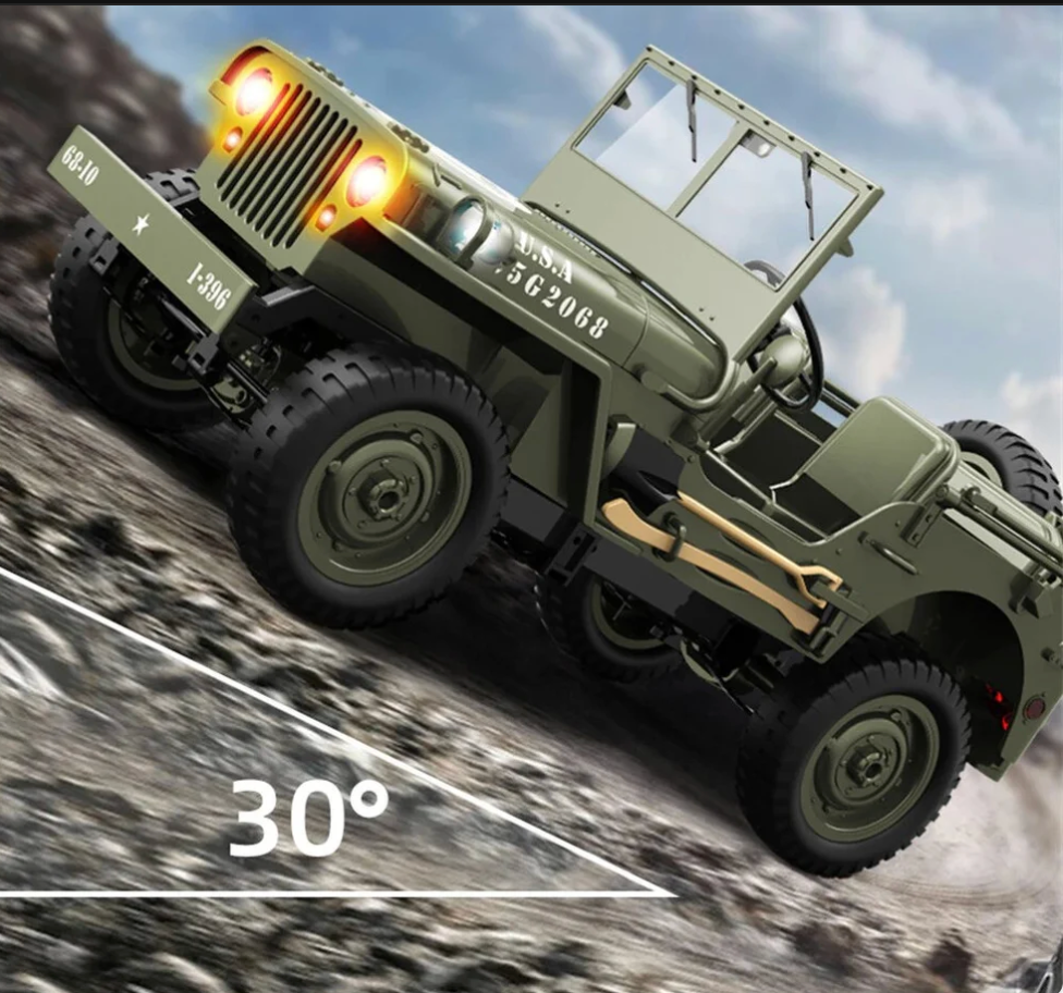 Willys 1:10 Military Jeep 4WD RC Car (Without Top Roof)