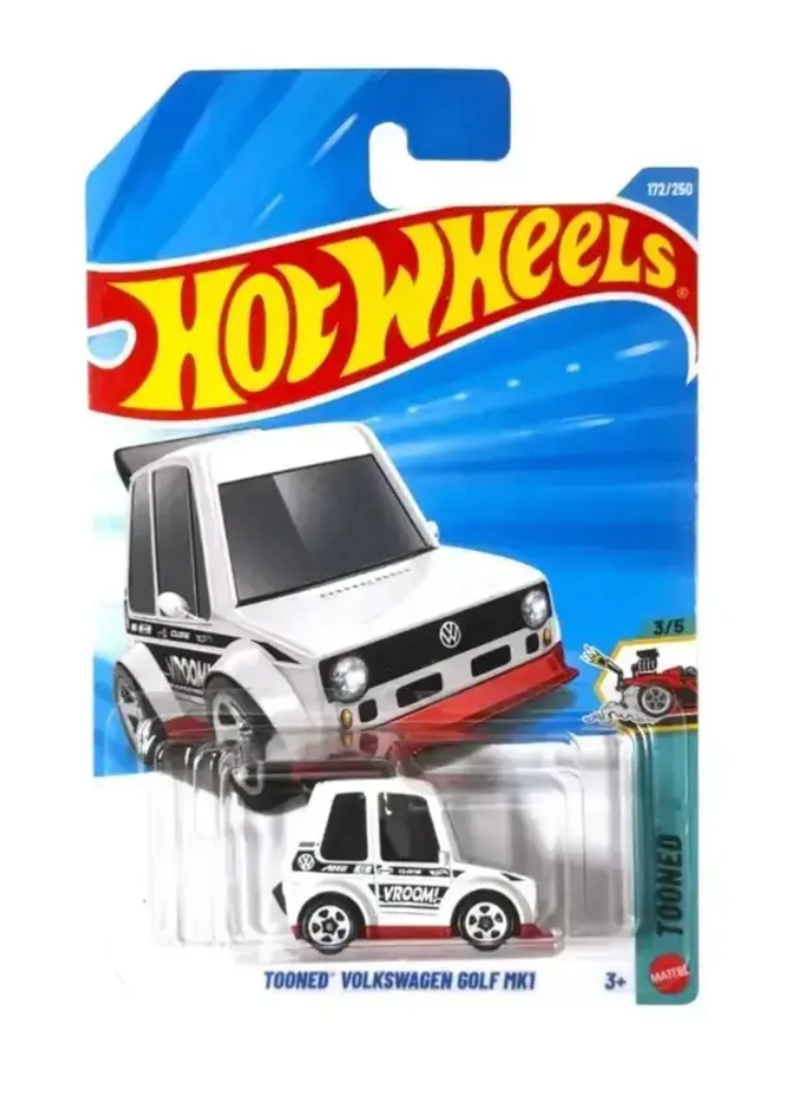 Hot Wheels White Tooned Volkswagen Golf Mk1 H Case 2026