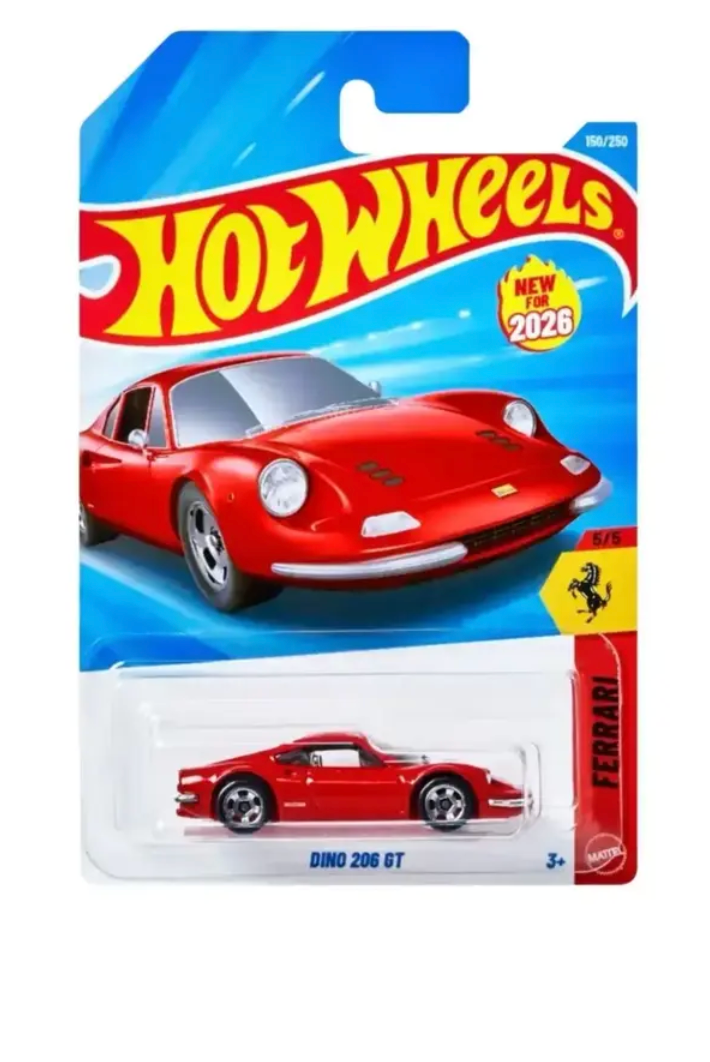 Hot Wheels Red Ferrari Dino 206 Gt H Case 2026