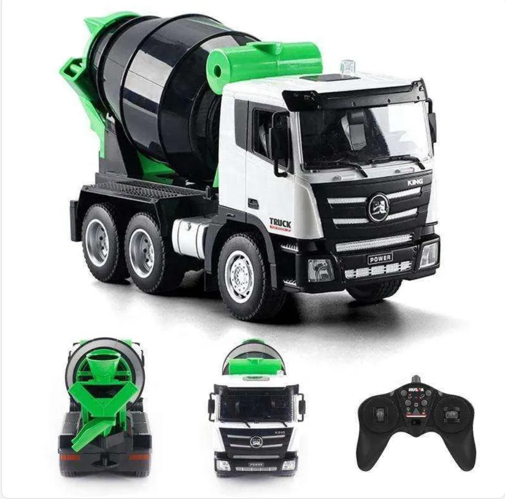 HUINA 1557 1:18 Scale RC Mixer - Truck 9 Channel Alloy Construction Vehicle