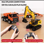 HUINA 1319 1:24 Scale 9CH RC Tractor Truck with Flatbed Trailer & Excavator