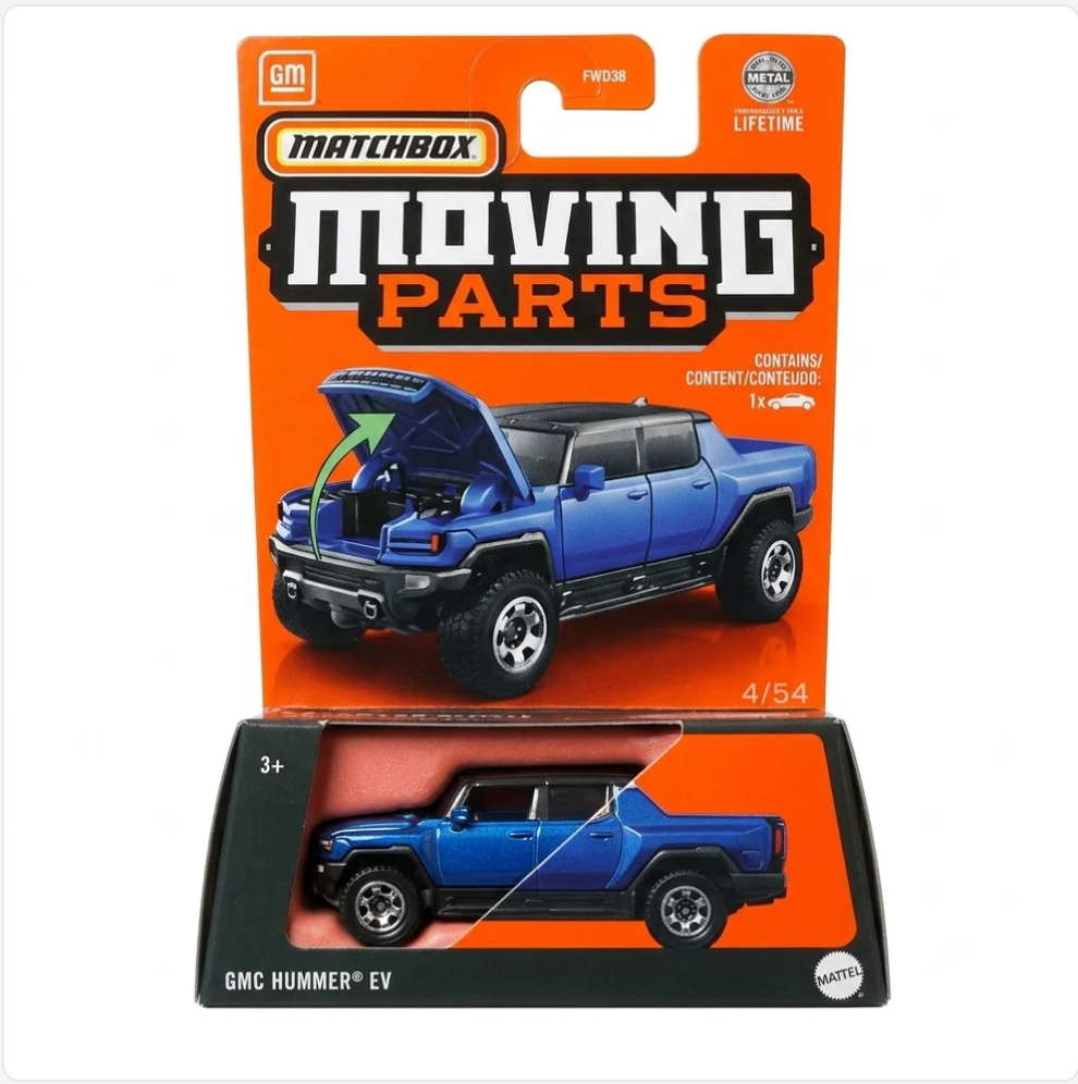Matchbox Moving Parts - GMC Hummer EV Blue Diecast Car 1:64 Scale Collectible Model