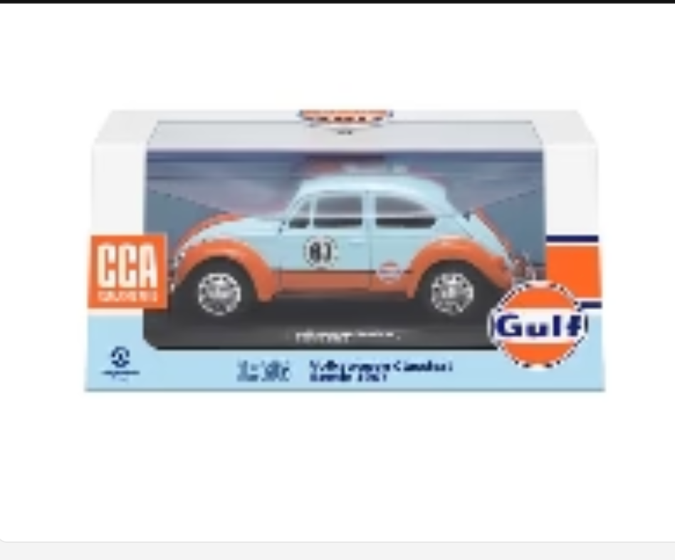 CCA Official Licensed Gulf Volkswagen Classical Beetle 1967 1:38 Scale model Diecast car