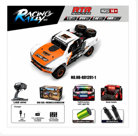HB Toys RD1201-1 1:12 Orange Off Road RTR 4WD RC