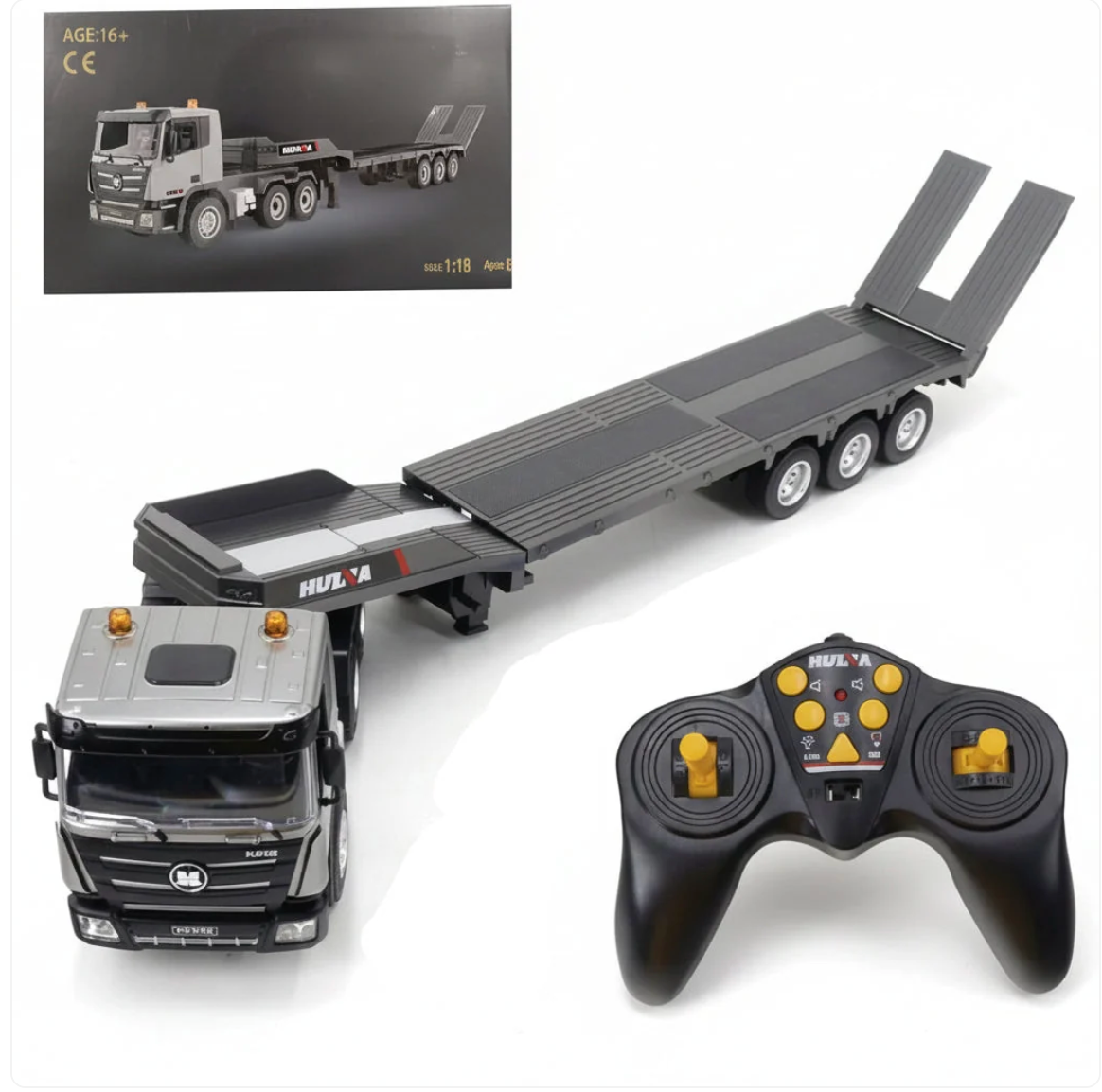 Huina 1318 1:24 RC Flatbed Lowbed Trailer with 9CH