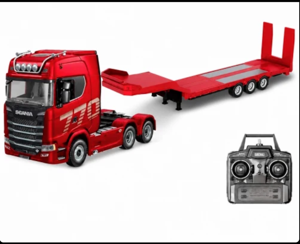 HUINA 1501 770S RC Truck with HUINA 1502 Trailer 1:18 Scale Remote Control Transport Truck Set