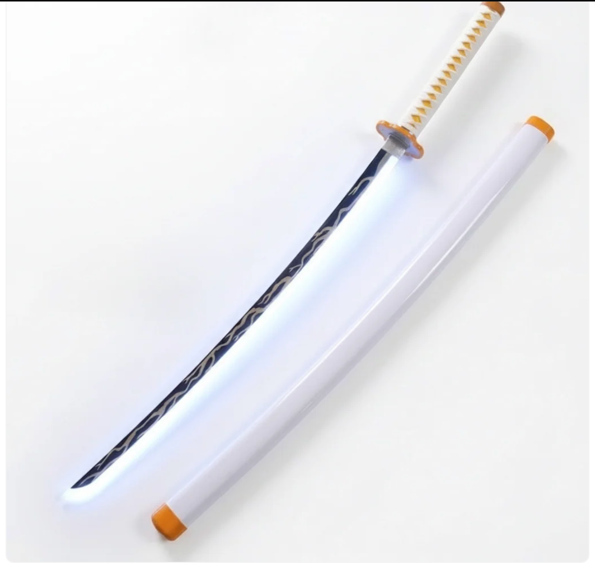 Demon Slayer Cosplay Sword | Zenitsu Agatsuma Nichirin Katana Replica Sword with LED Light and USB Charging