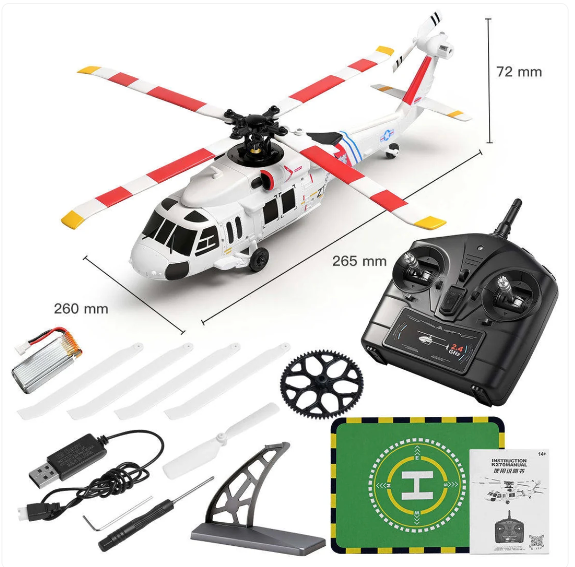 WLToys K270 Black Hawk Helicopter 4 Channel Four-Rotor
