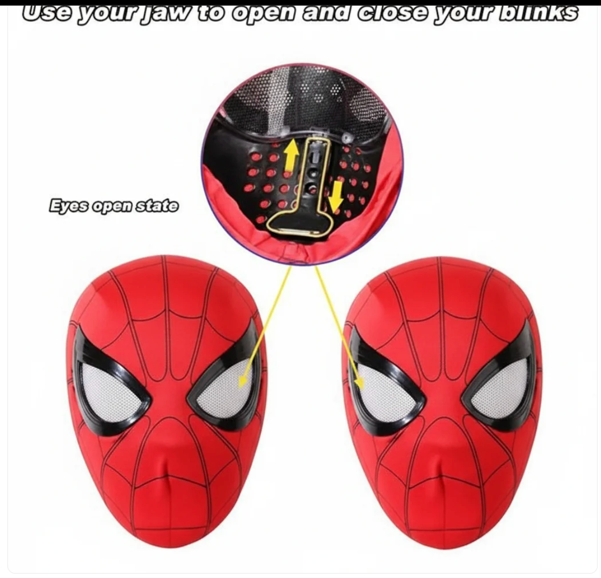 Spider-Man Manual Mask | Jaw Control | Superhero Cosplay Mask