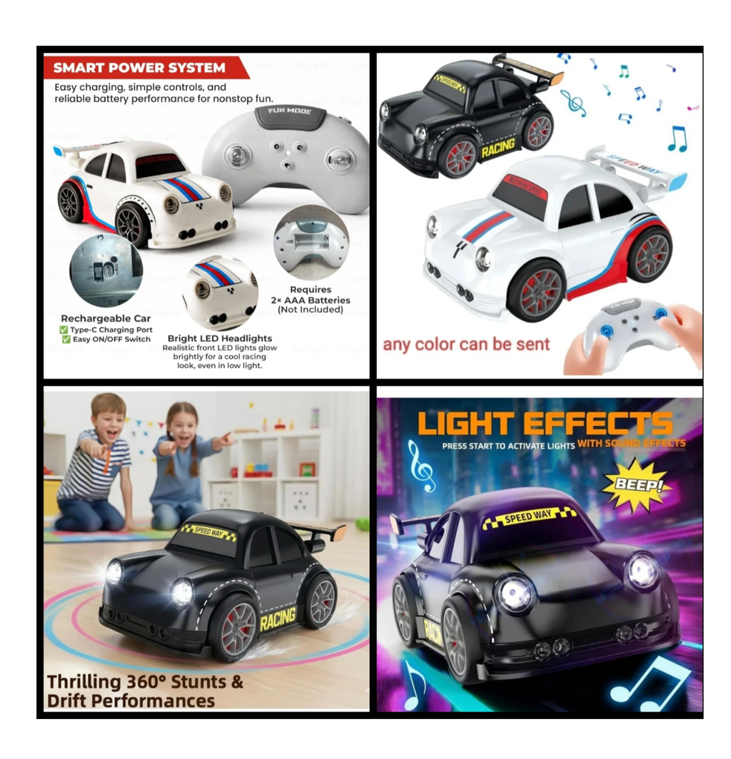 Mini RC 360° 2.4G 4x4 High Speed Drift Car with Remote USB Charging (Random Color)