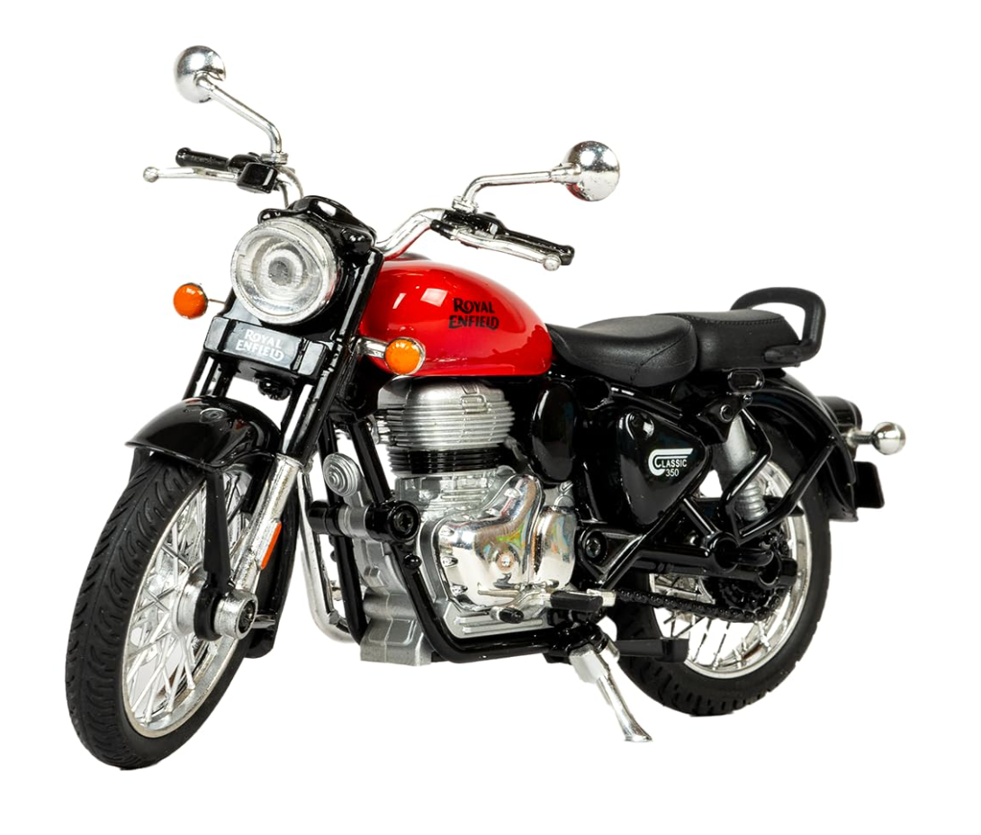Official Licenced Royal Enfield 1:15 Scale Diecast Motorcycle Bullet Bike Detacheble Parts with 3 Colored Fuel Tank